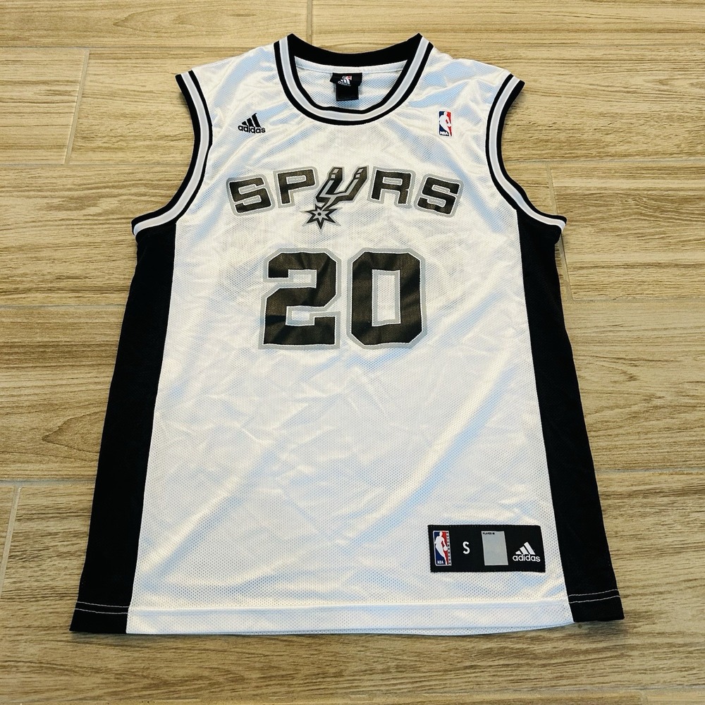 Vintage Y2K adidas San Antonio Spurs Manu Ginobili #20 White Jersey Size Small